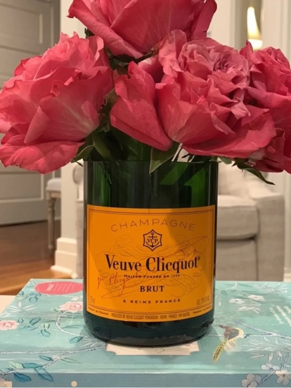 Repurposed empty champagne